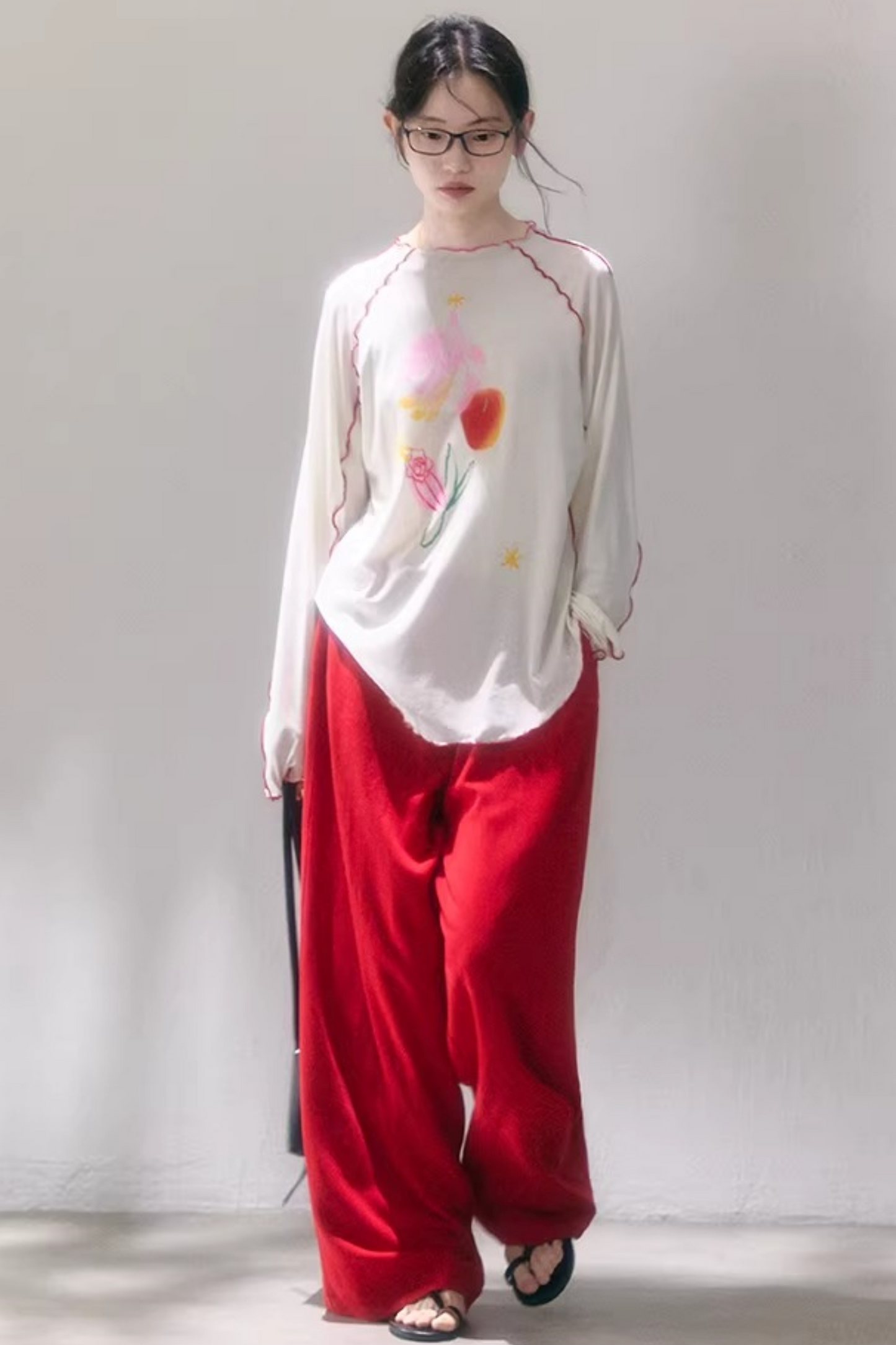 Tencel-Bluse mit Poesie-Print