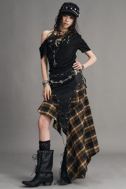 Punk Retro Plaid Skirt