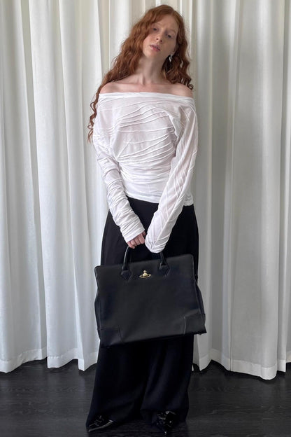 Black Pleated Suit Pants