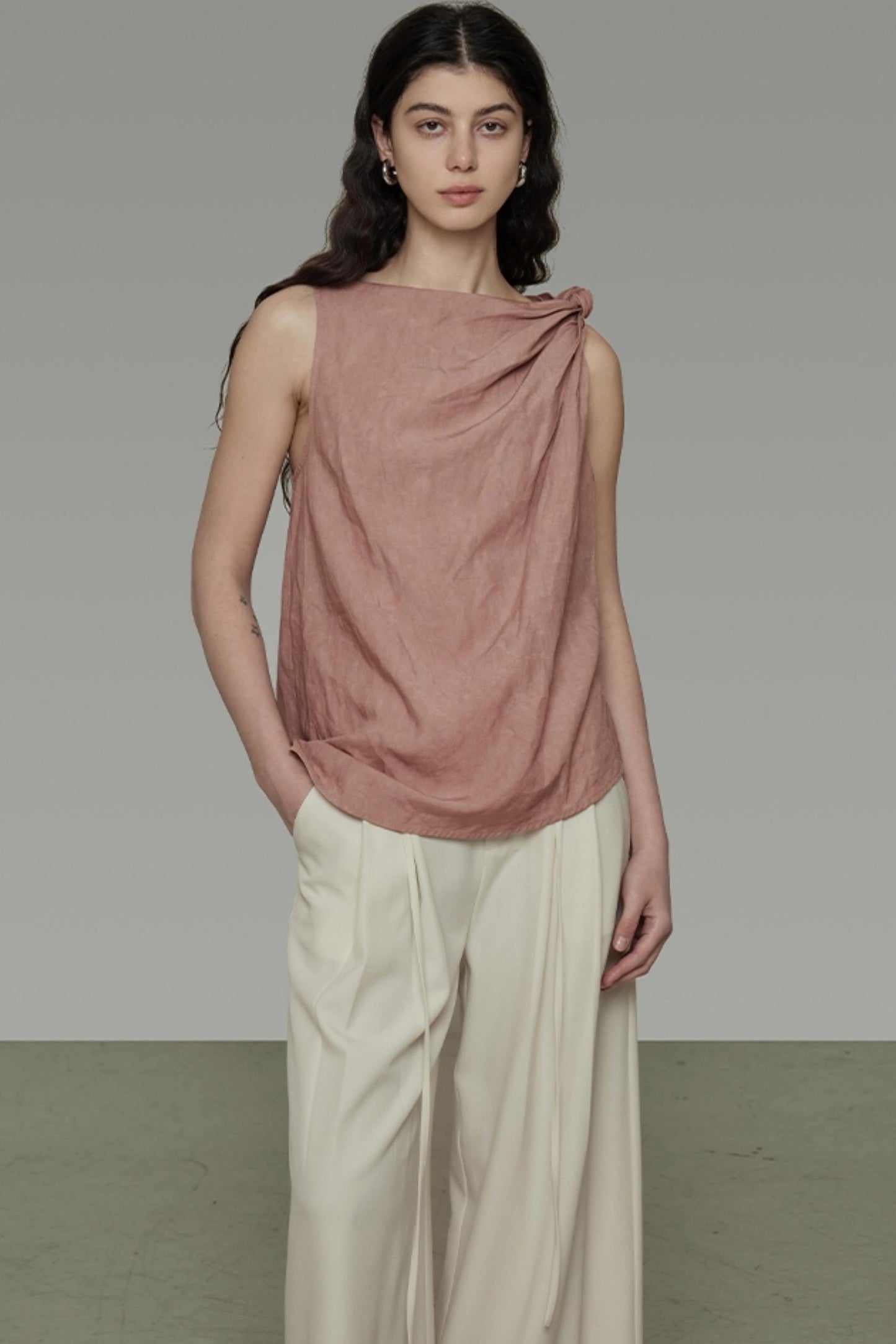 Twisted Pink Sleeveless Camisole