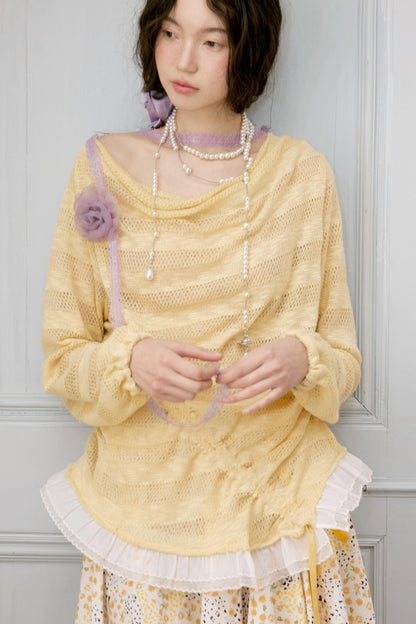 Yellow Knit Swing Top