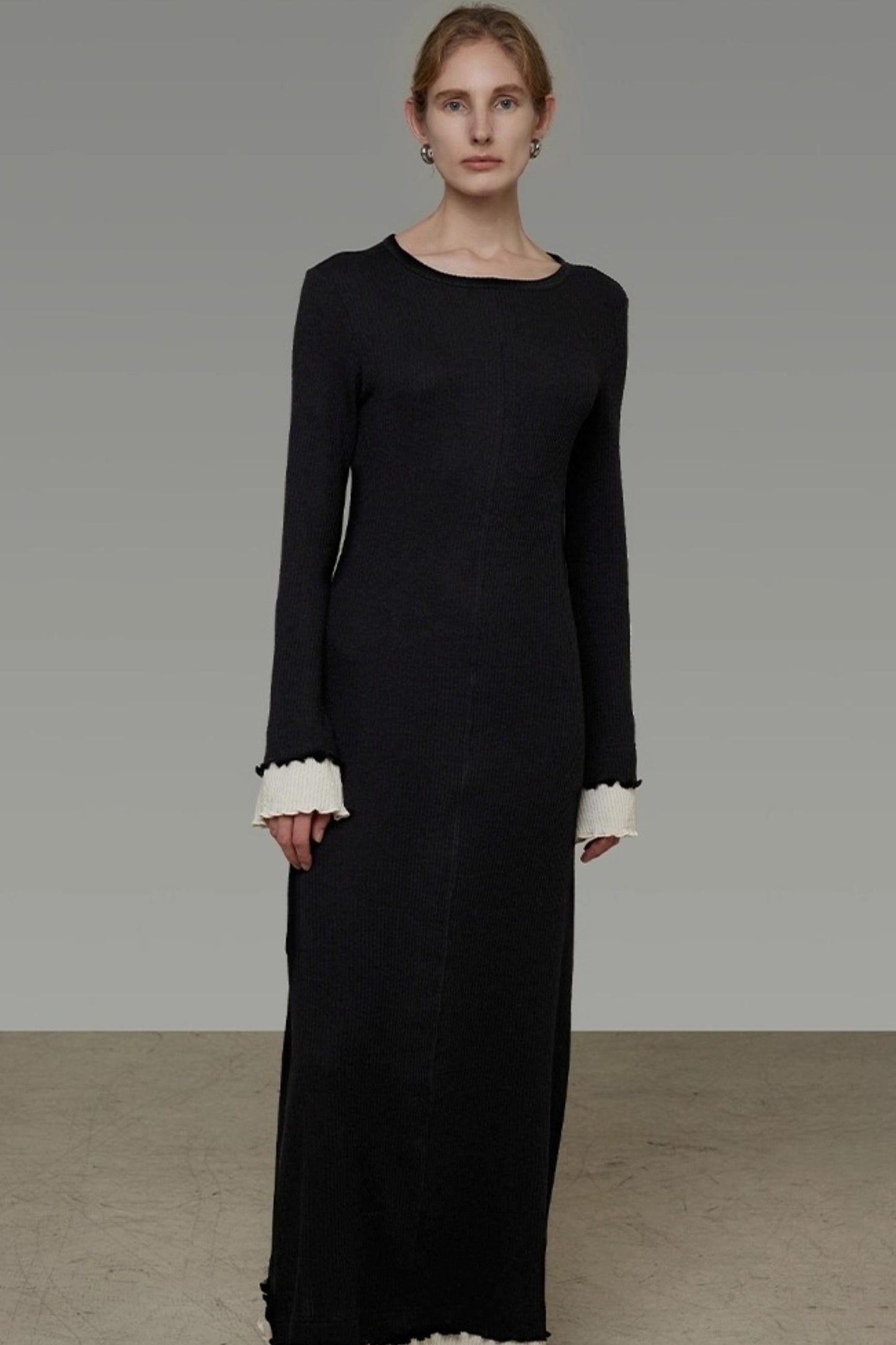 Flared Sleeve Slimming Dress