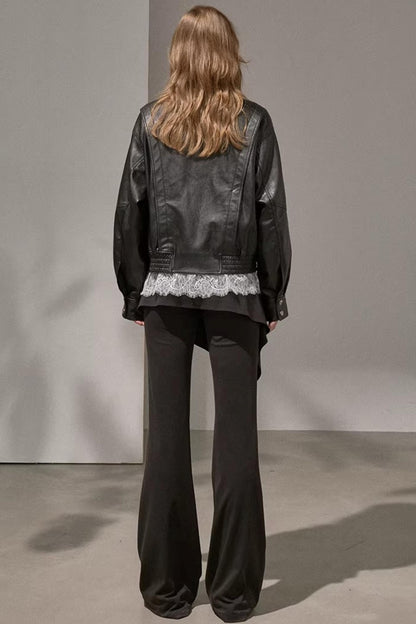 Patchwork Irregular Flared Pants