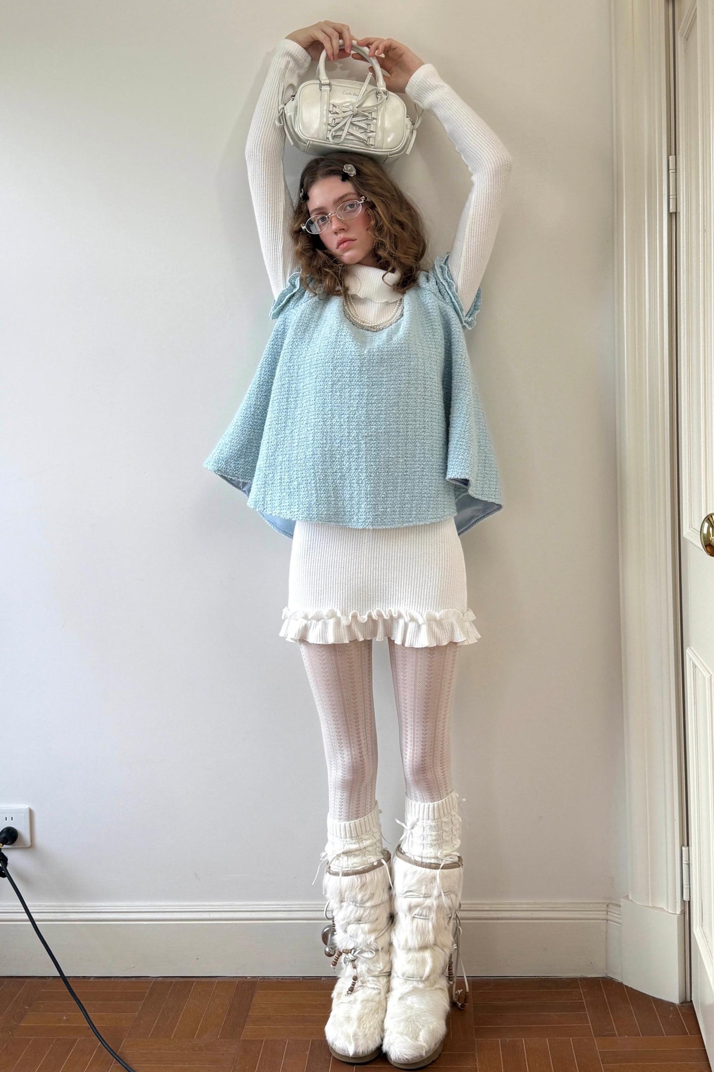 Tweed Bow-Detail Two-Piece Set