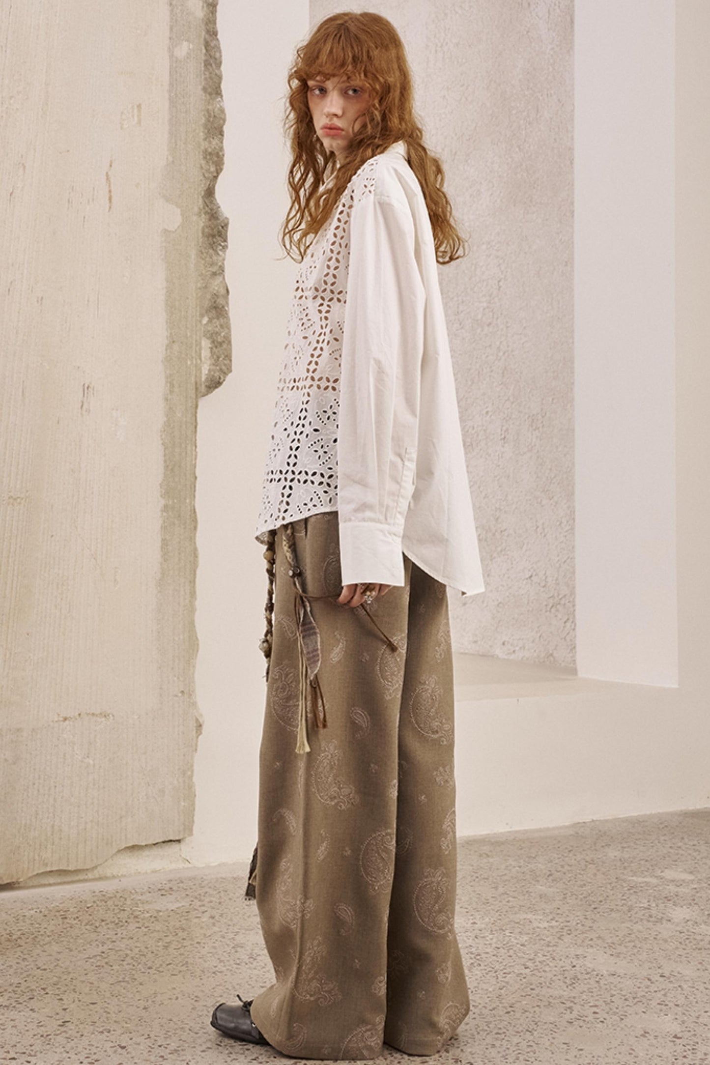 Front Lace Thin Cut-Out Shirt