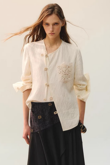 Moon Cage Linen Blouse