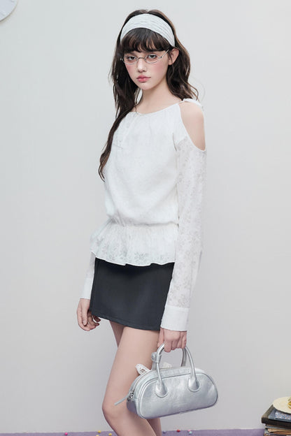 Sheer Jacquard Slim Top