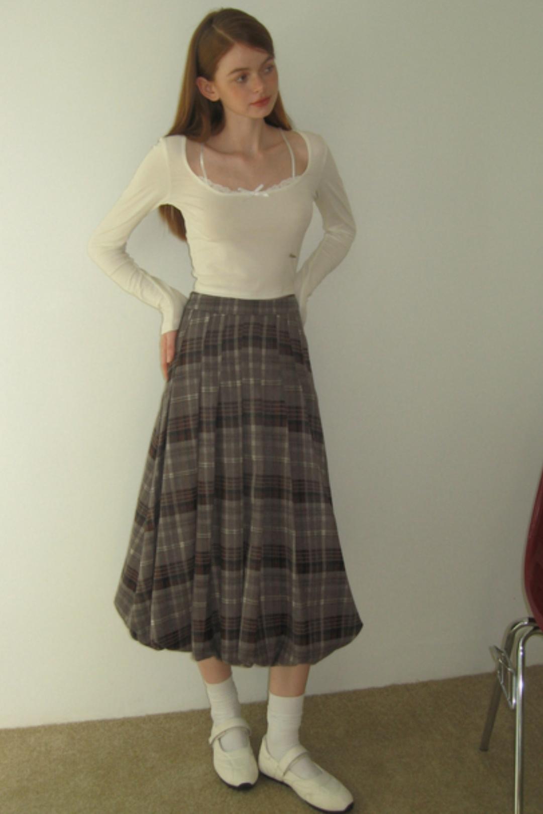 Vintage Pleated Midi Skirt