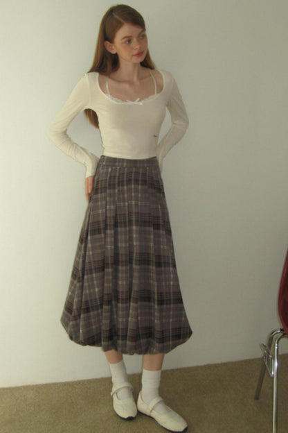 Vintage Pleated Midi Skirt