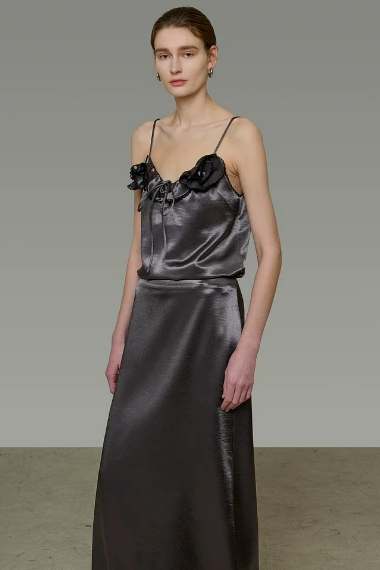 Lace-Trimmed Satin Camisole