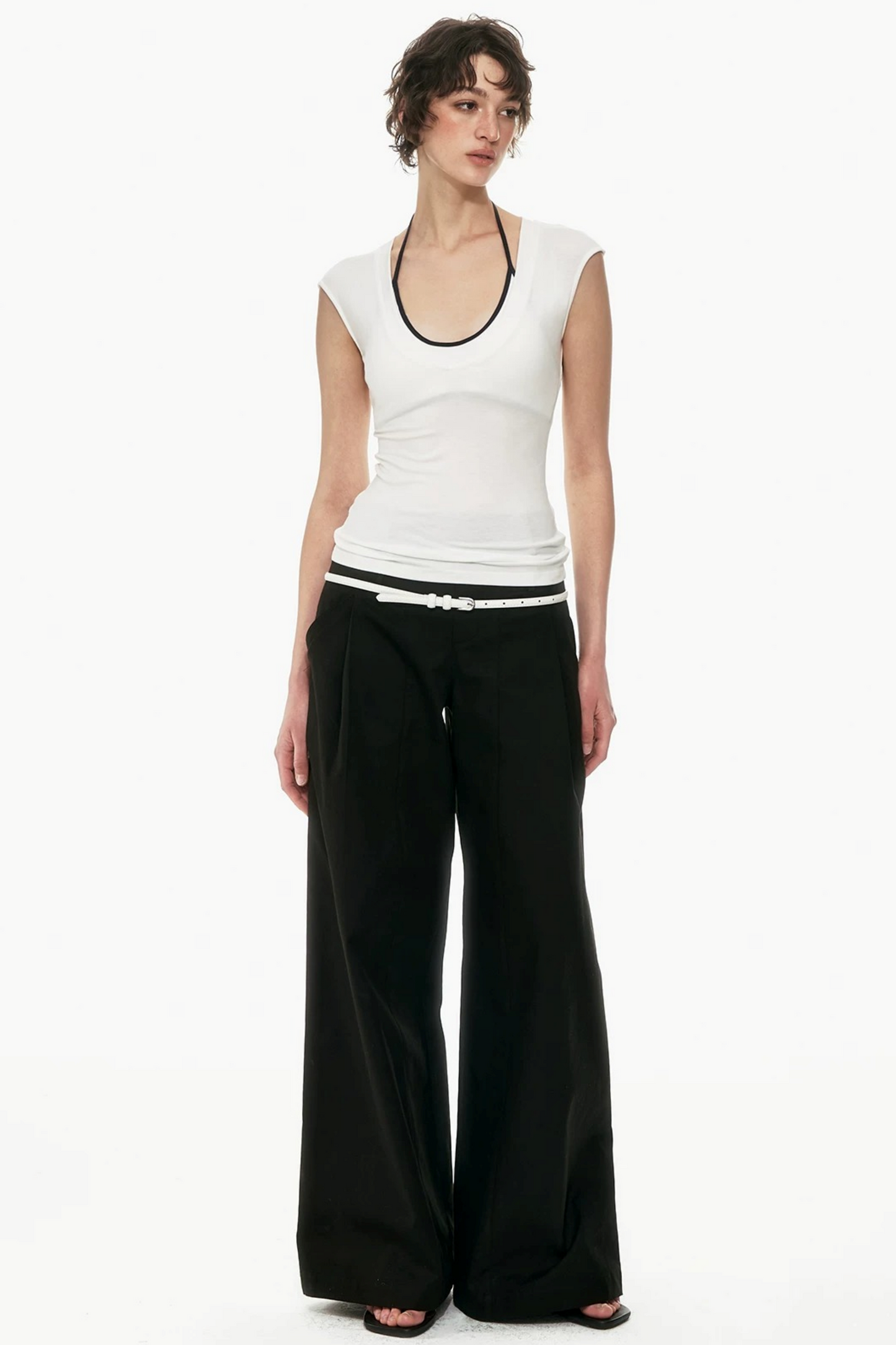Viscose V-Neck Sleeveless Top