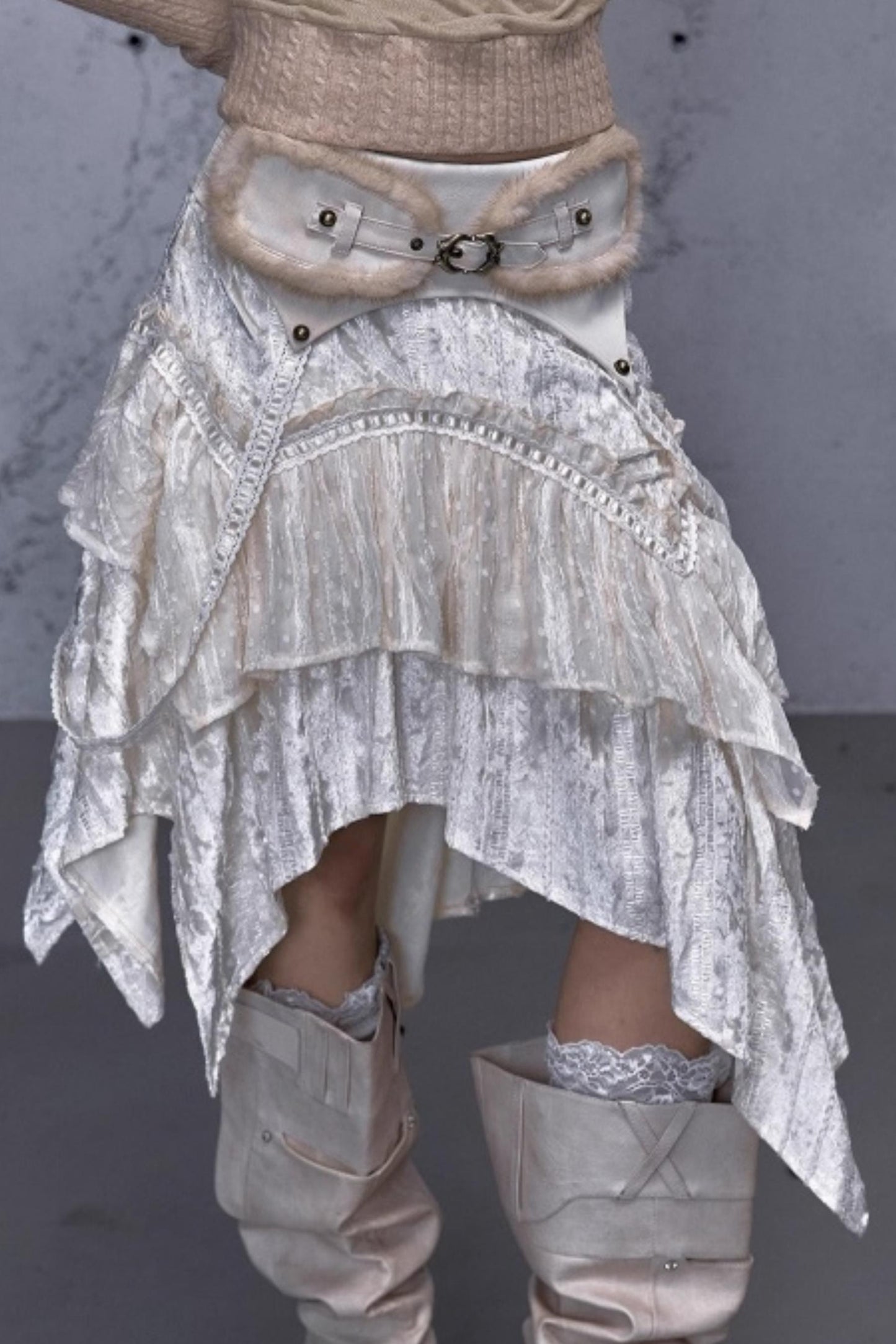 Retro Velvet Lace Skirt