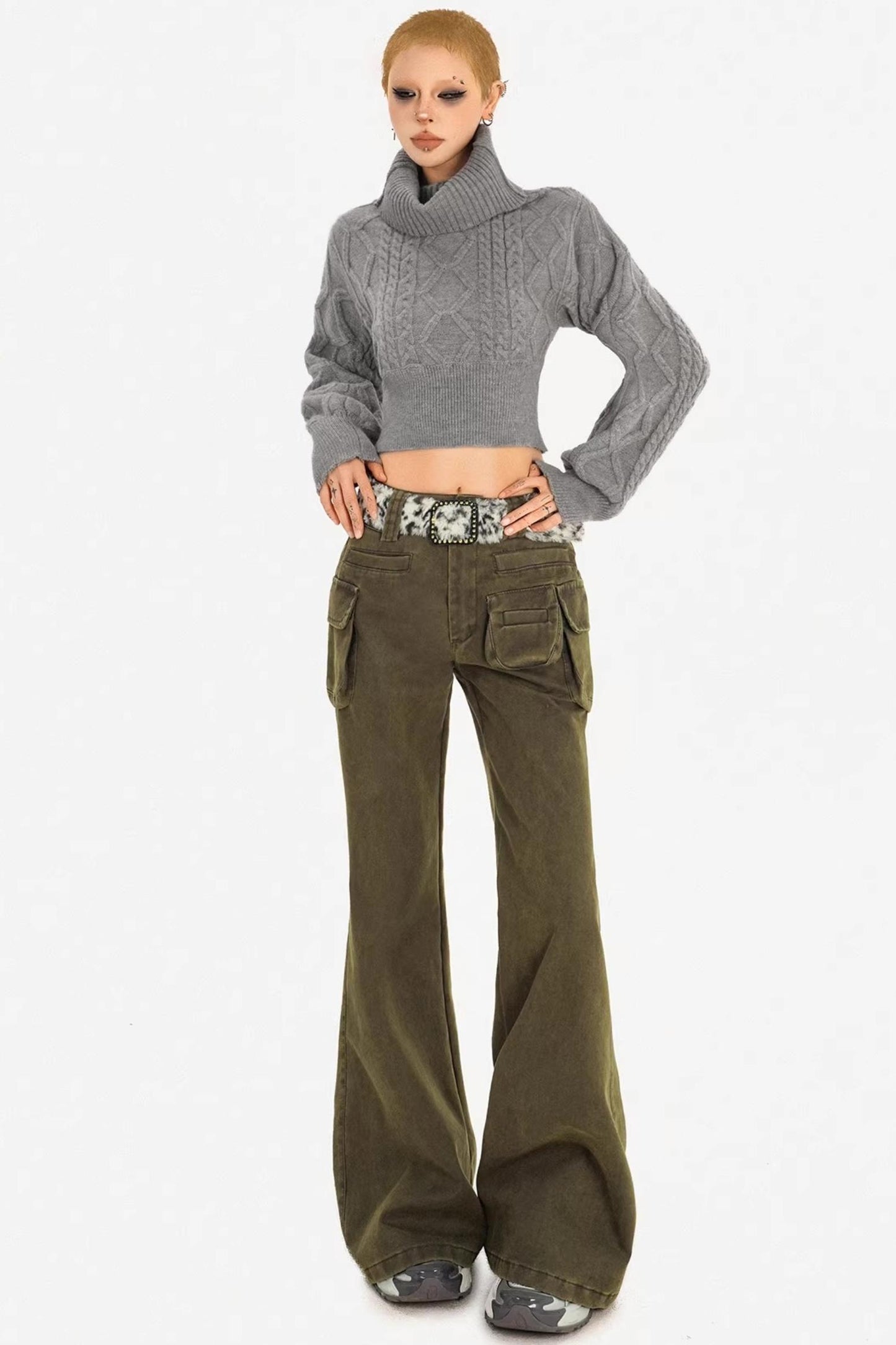 Retro Off-Shoulder Camel Sweater