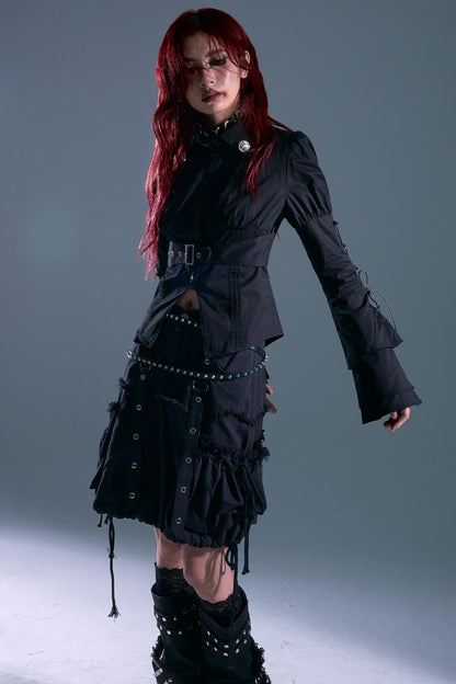 Raw Edge Puffy Bud Skirt