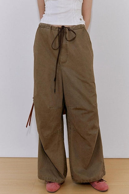 Drawstring Straight Leg Casual Pants