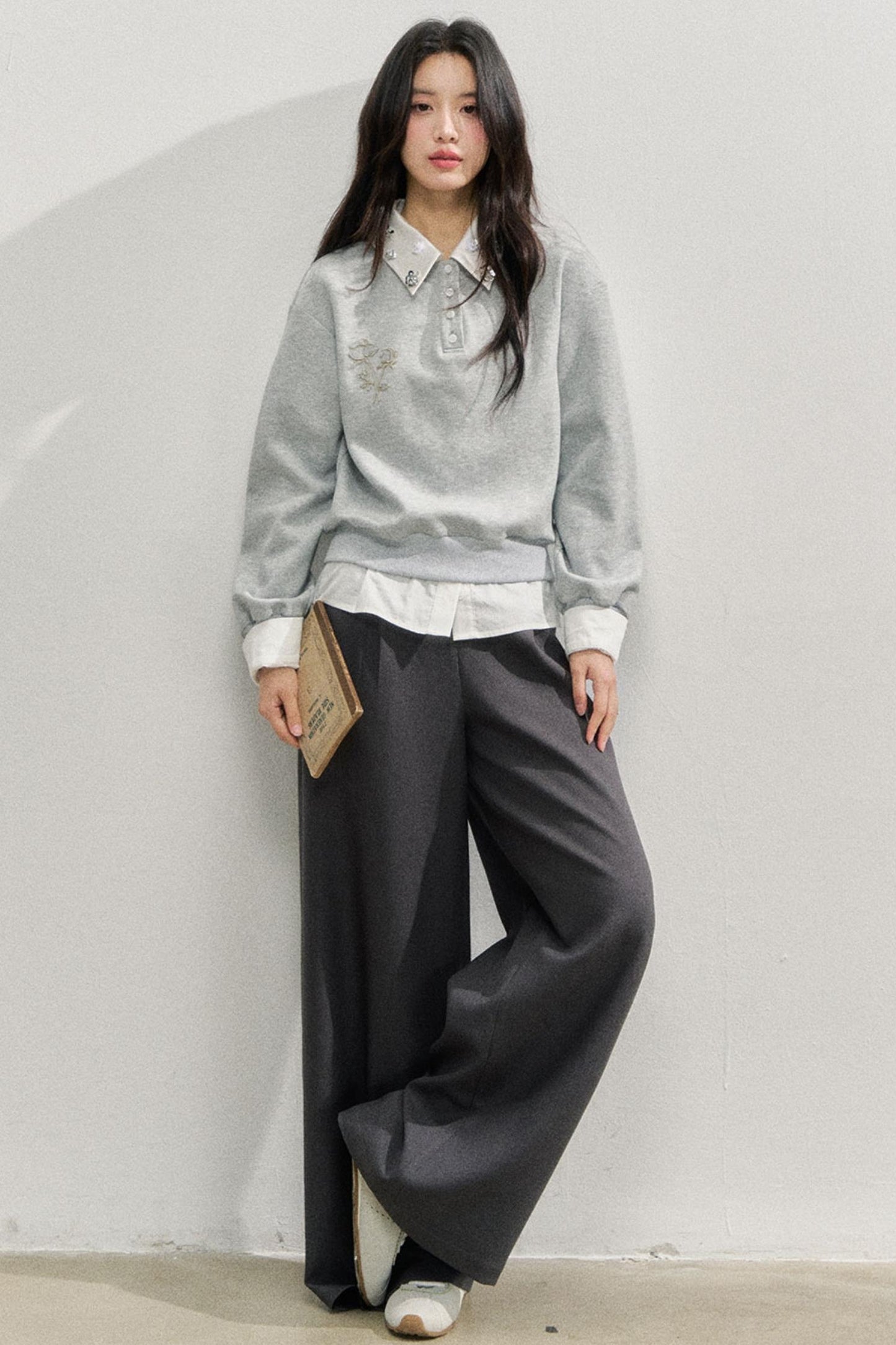 Gray Rose Sweatshirt