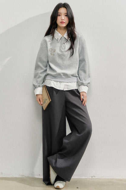 Gray Rose Sweatshirt