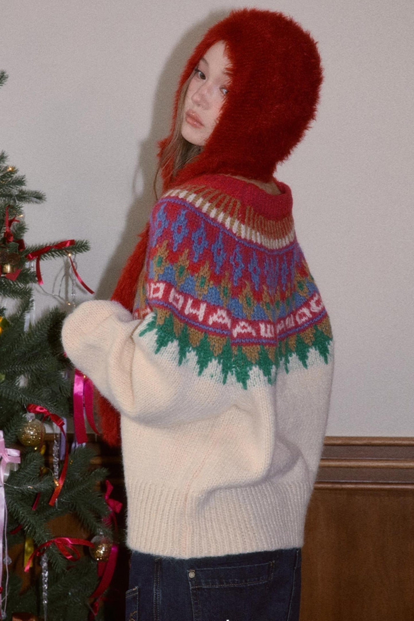 Brushed Fair Isle Winter Sweater