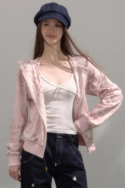Sweet Printed Hooded Jacket