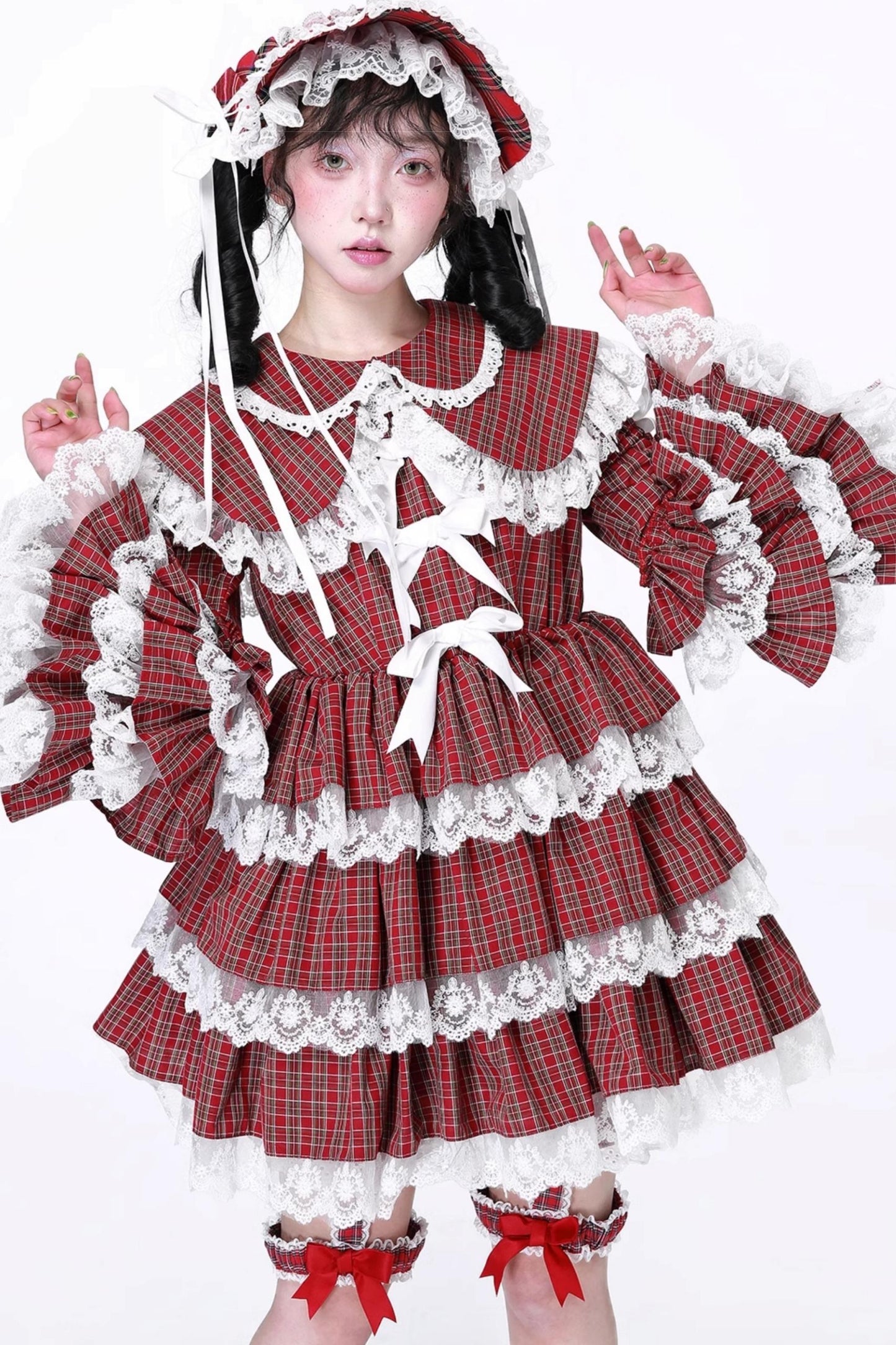 Lolita Style Red Check Dress