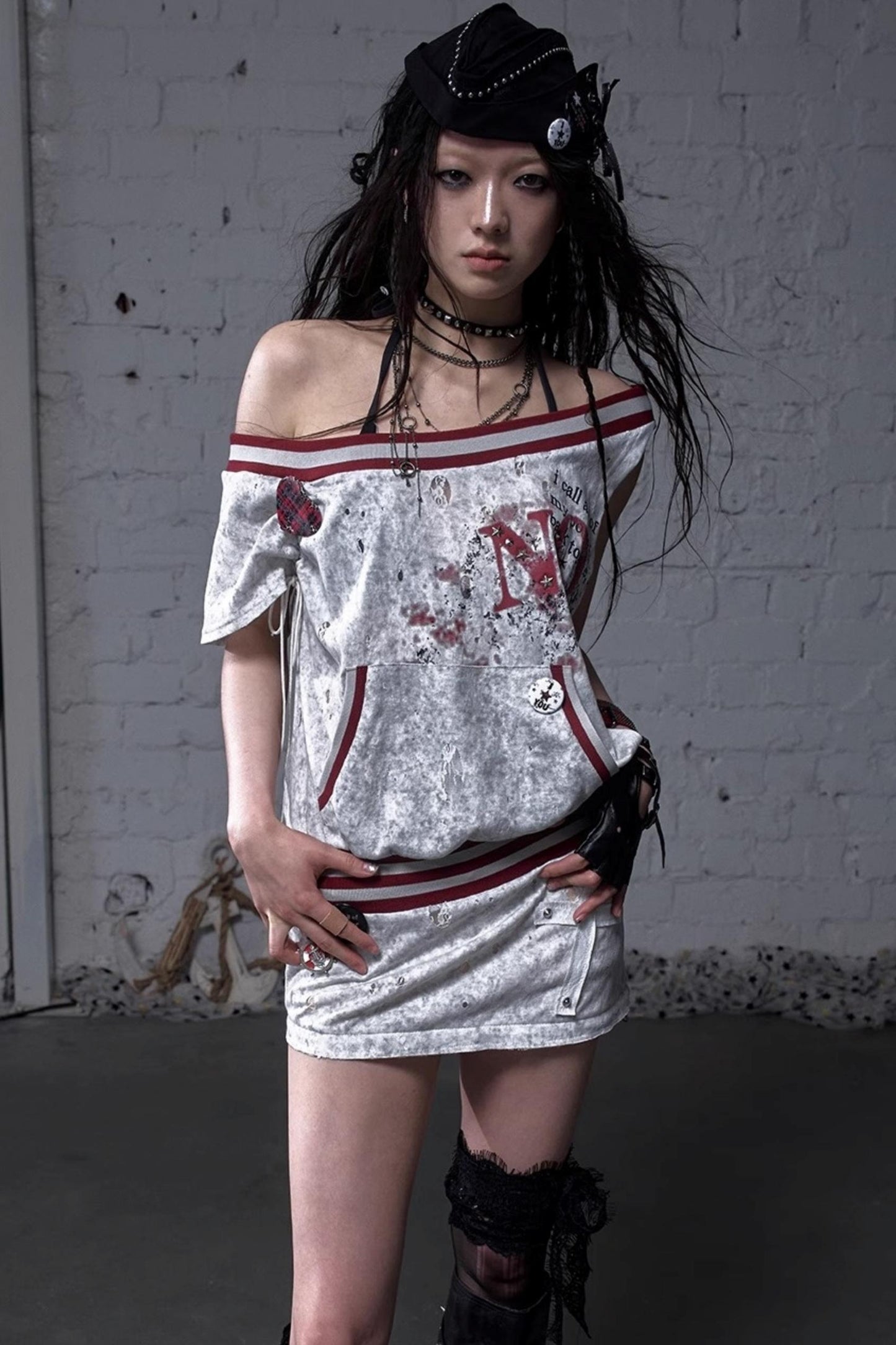 Detachable Hem Punk Corset Dress