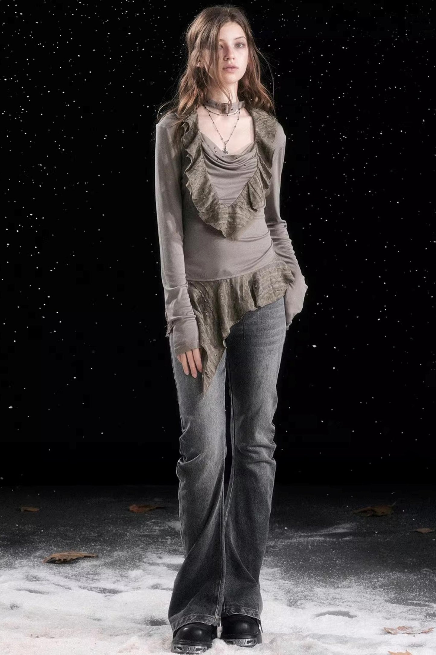 Swing Collar Tencel Shirt