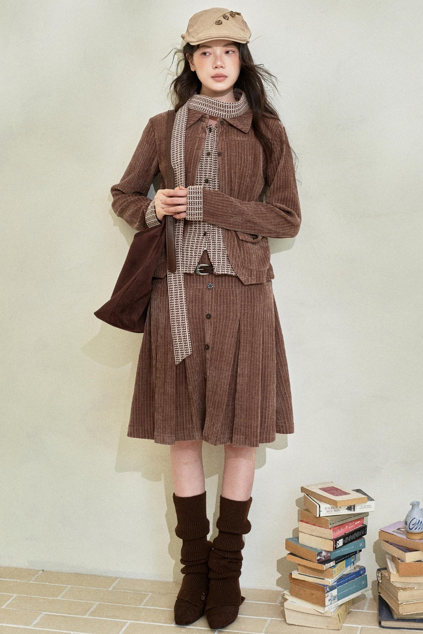 Vintage Fake Two-Piece Knitted Top Set-Up