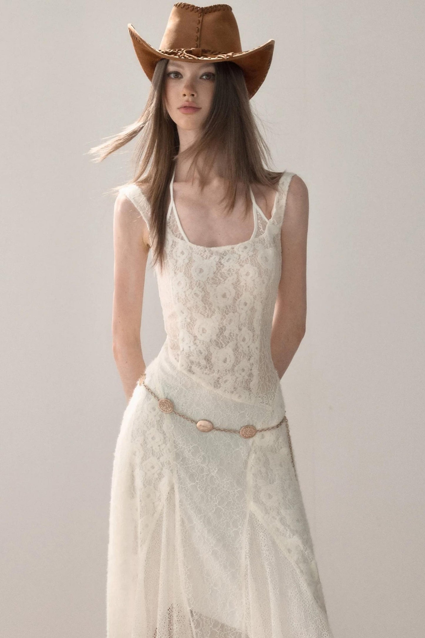 Lace Patchwork Strap Dress