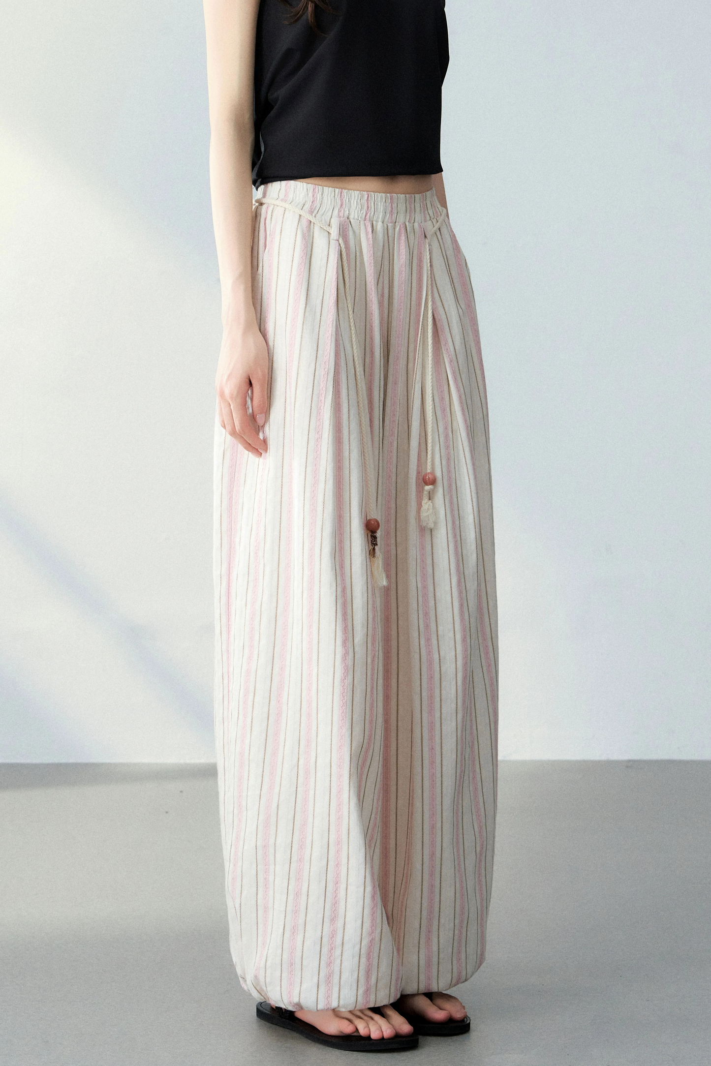 Old Money Striped Linen Pants Set-Up
