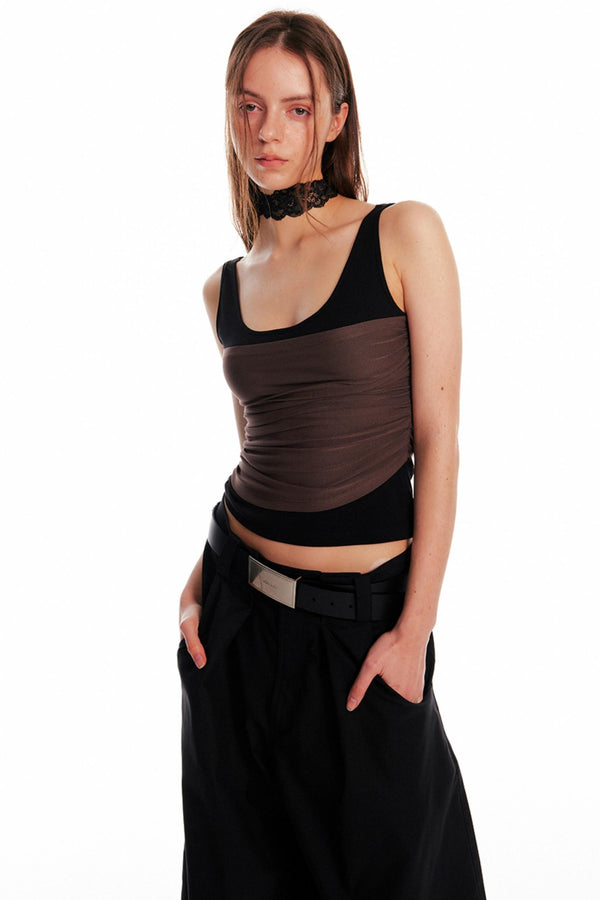 Chic Pleated Sleeveless Top