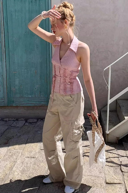 Wide-leg Cargo Pants