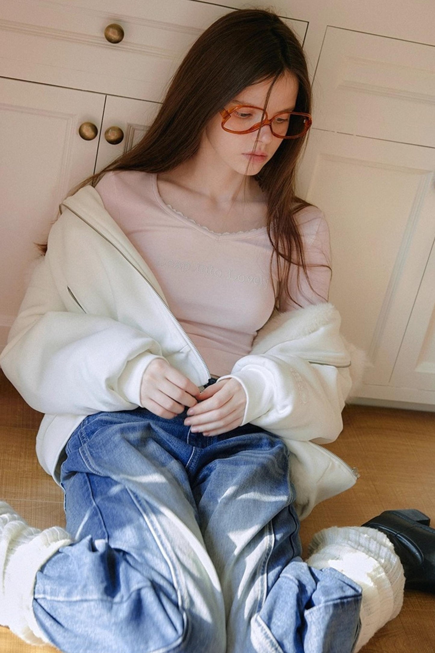 Pearl Rhinestone Wool Top