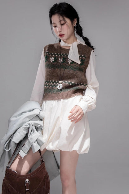 Contrasting Diamond Plaid Vest