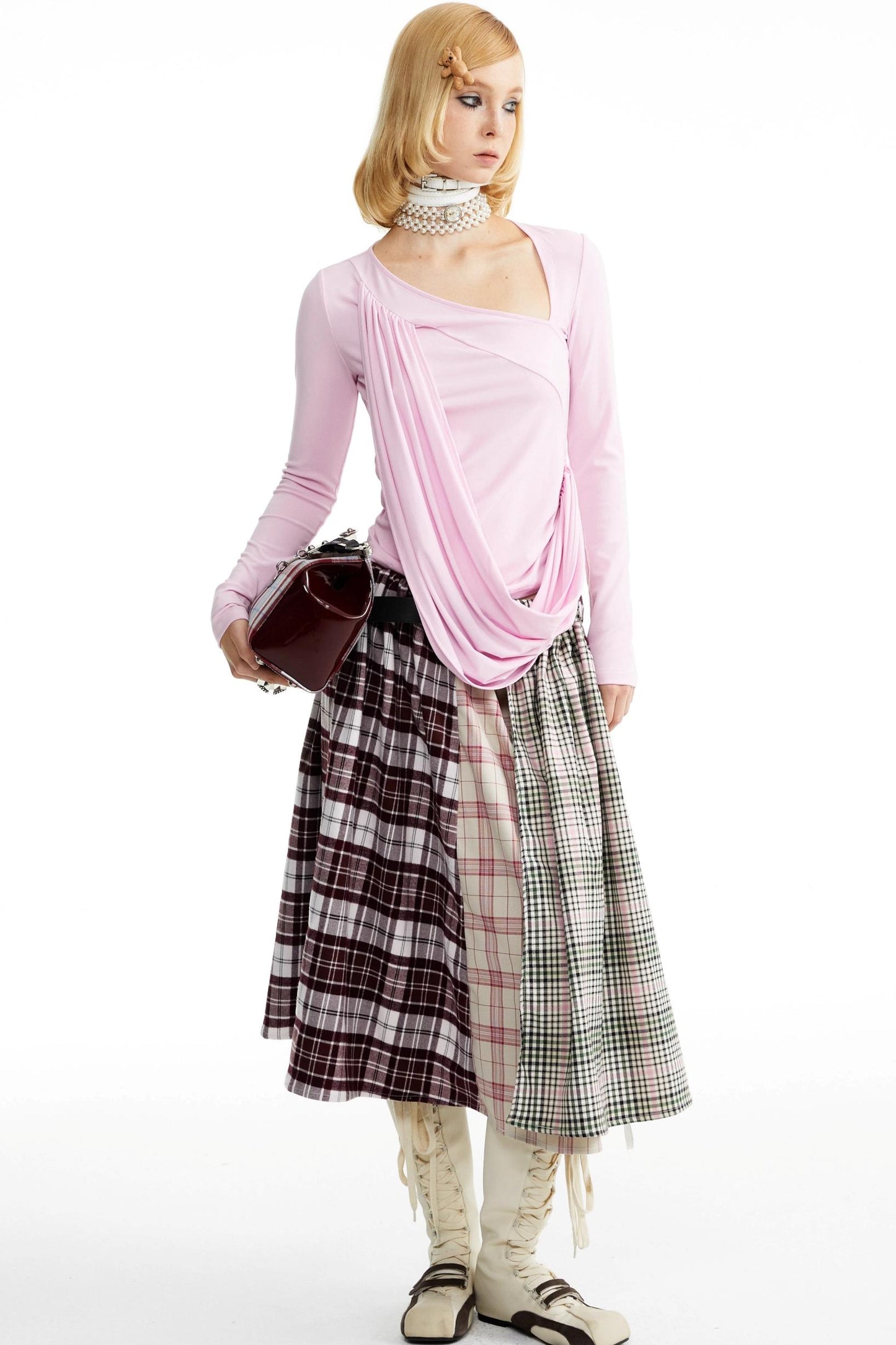 Pleated Panelled Skirt