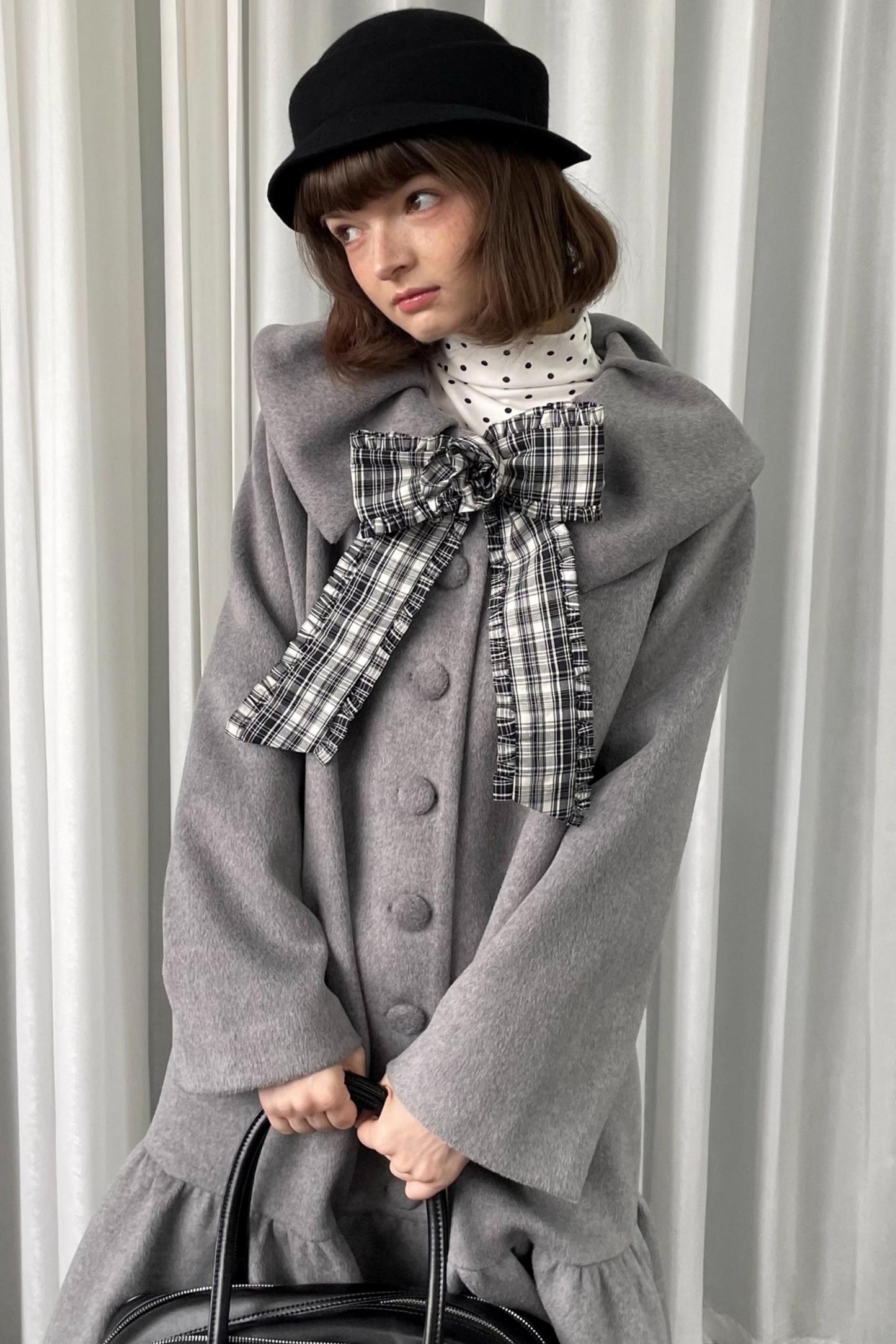 Vintage Plaid Bow Brooch