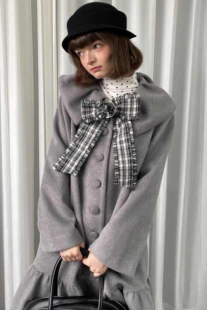 Vintage Plaid Bow Brooch