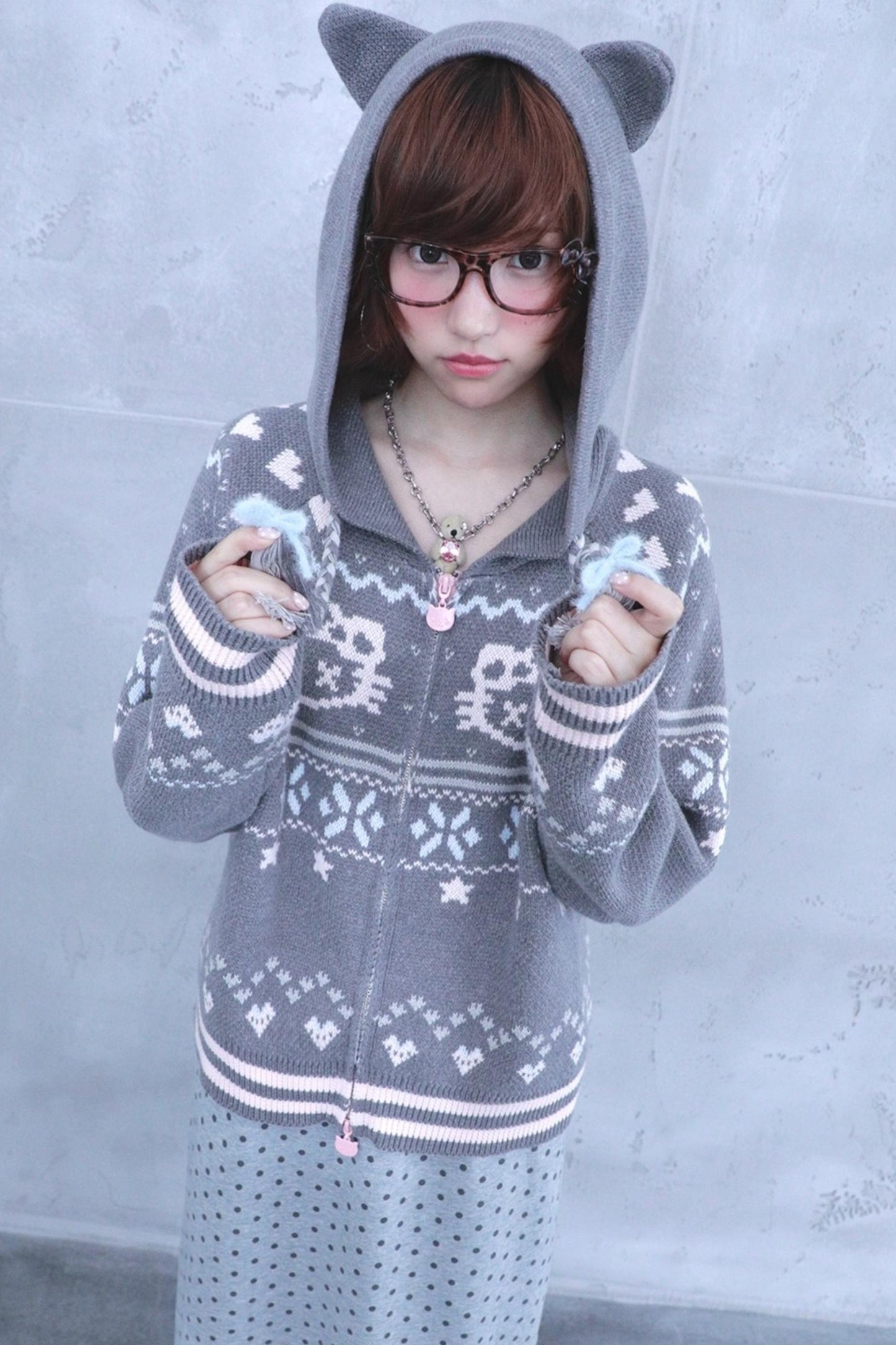 Ghost Ancient Cat Ear Hooded Jacket