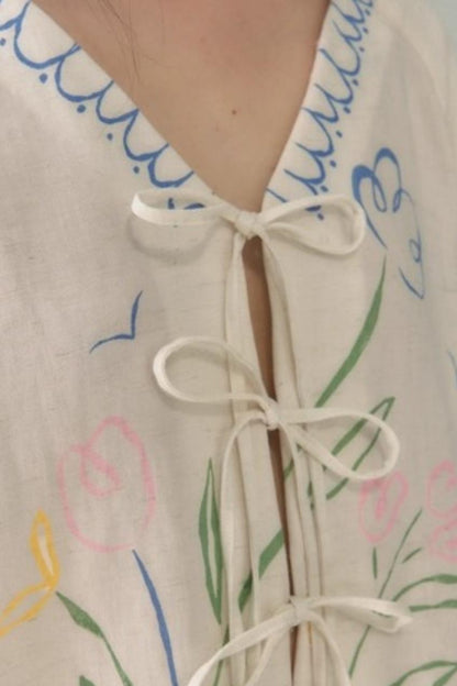 Linen Tie-Top and Pants Set-Up