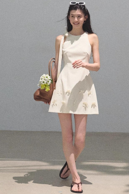 Floral Ribbon Waist Dress