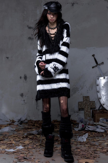 Vintage Street Punk Long Sweater