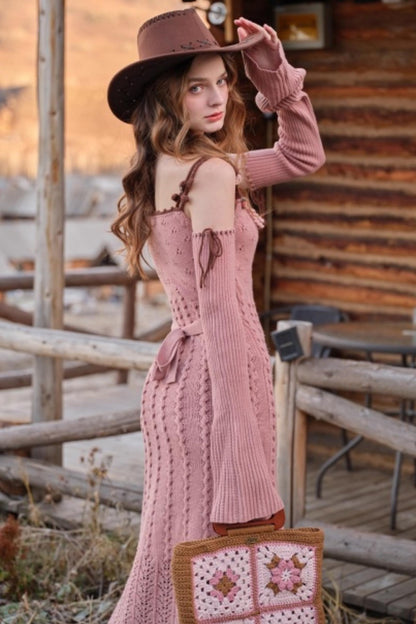 Juliet Retro Wool Knit Dress Set-Up