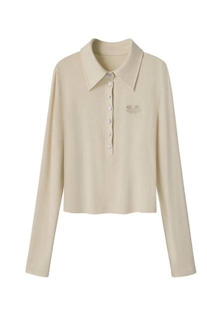 Wave Embroidered Polo Tee