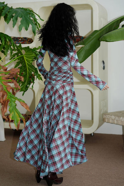 Vintage Check Slim Dress