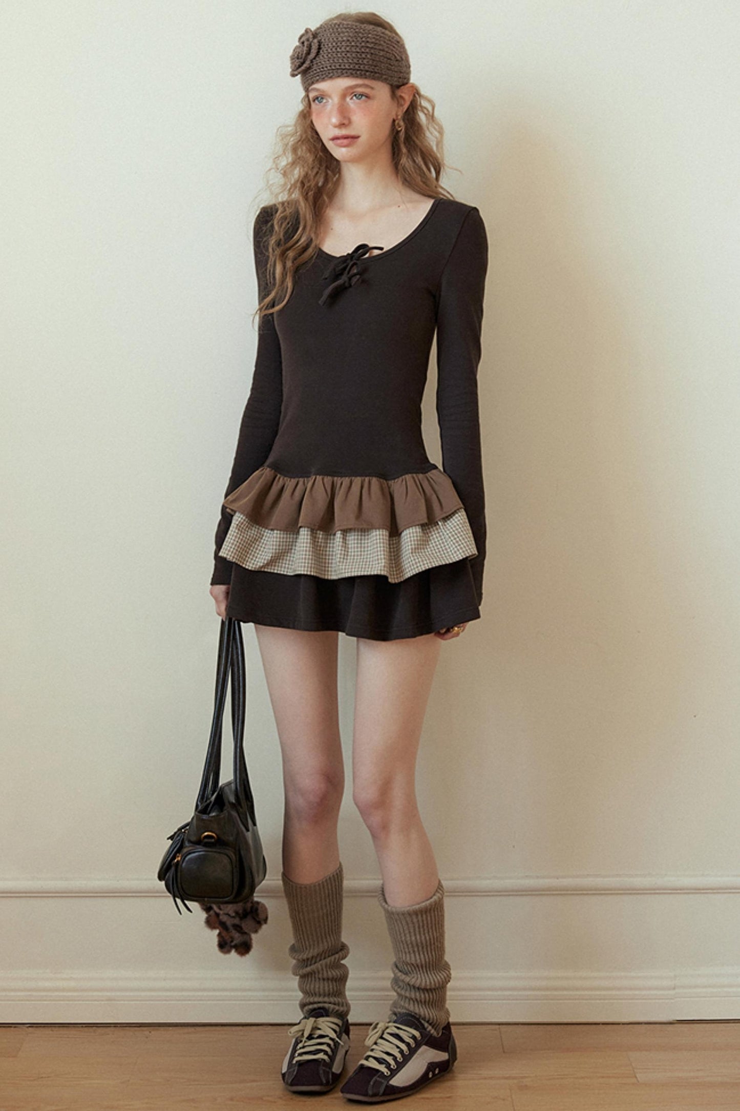 Brown Layered Dress Set