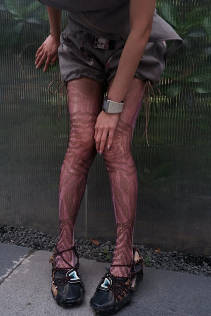 Hand-Painted Purple Stockings