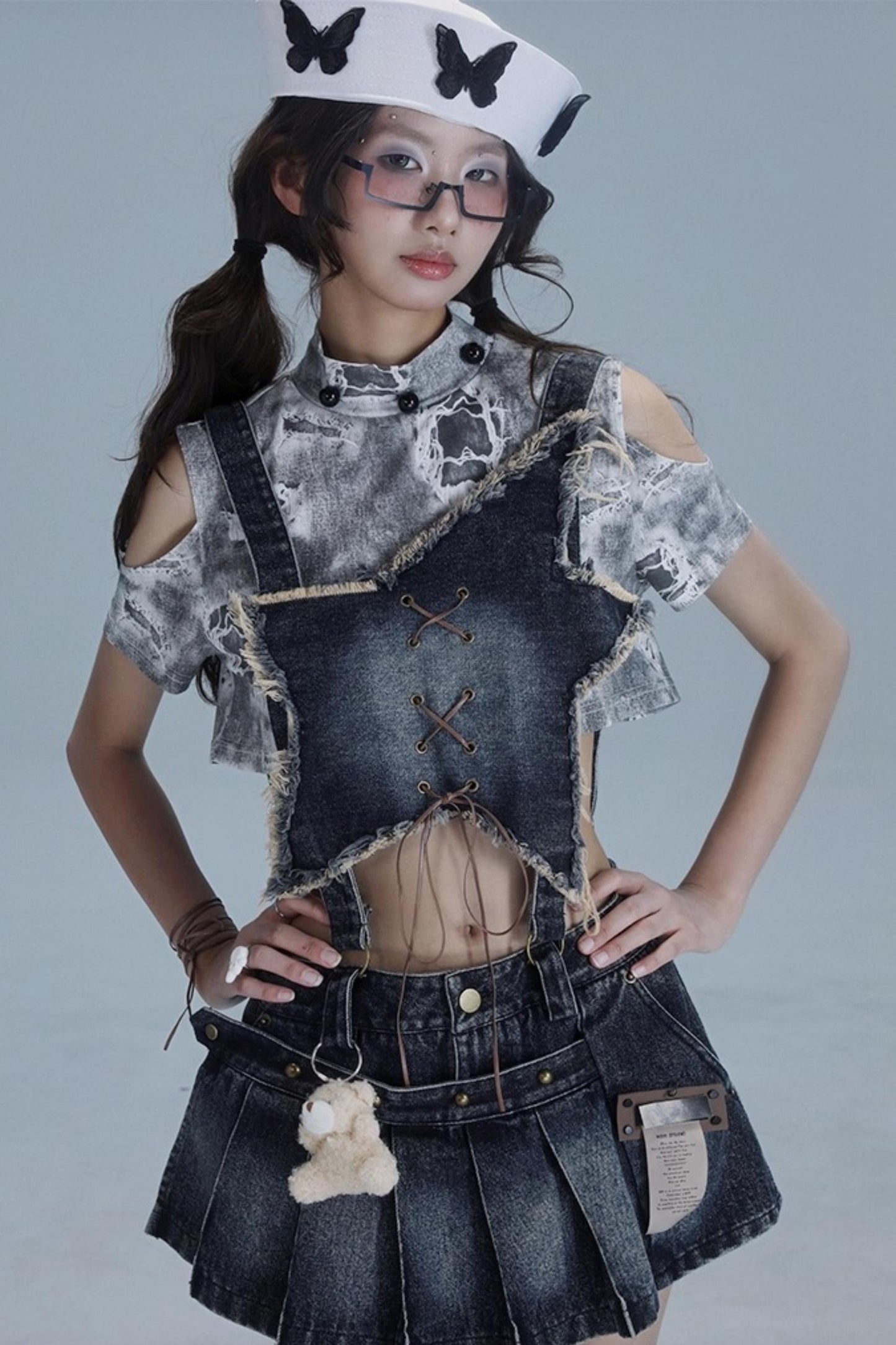 Denim Bib Culottes Set-Up