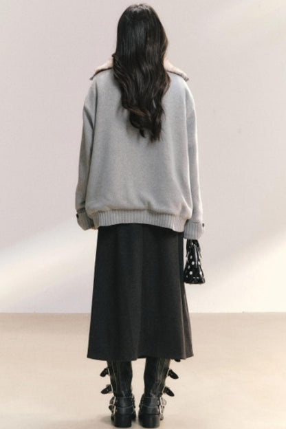 Vintage Woolen A-Line Skirt