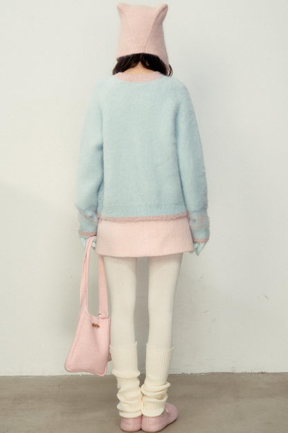 Cozy Plush Pattern Knit Sweater