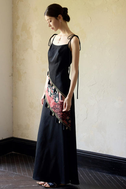 Slim Fit Vintage Black Sundress