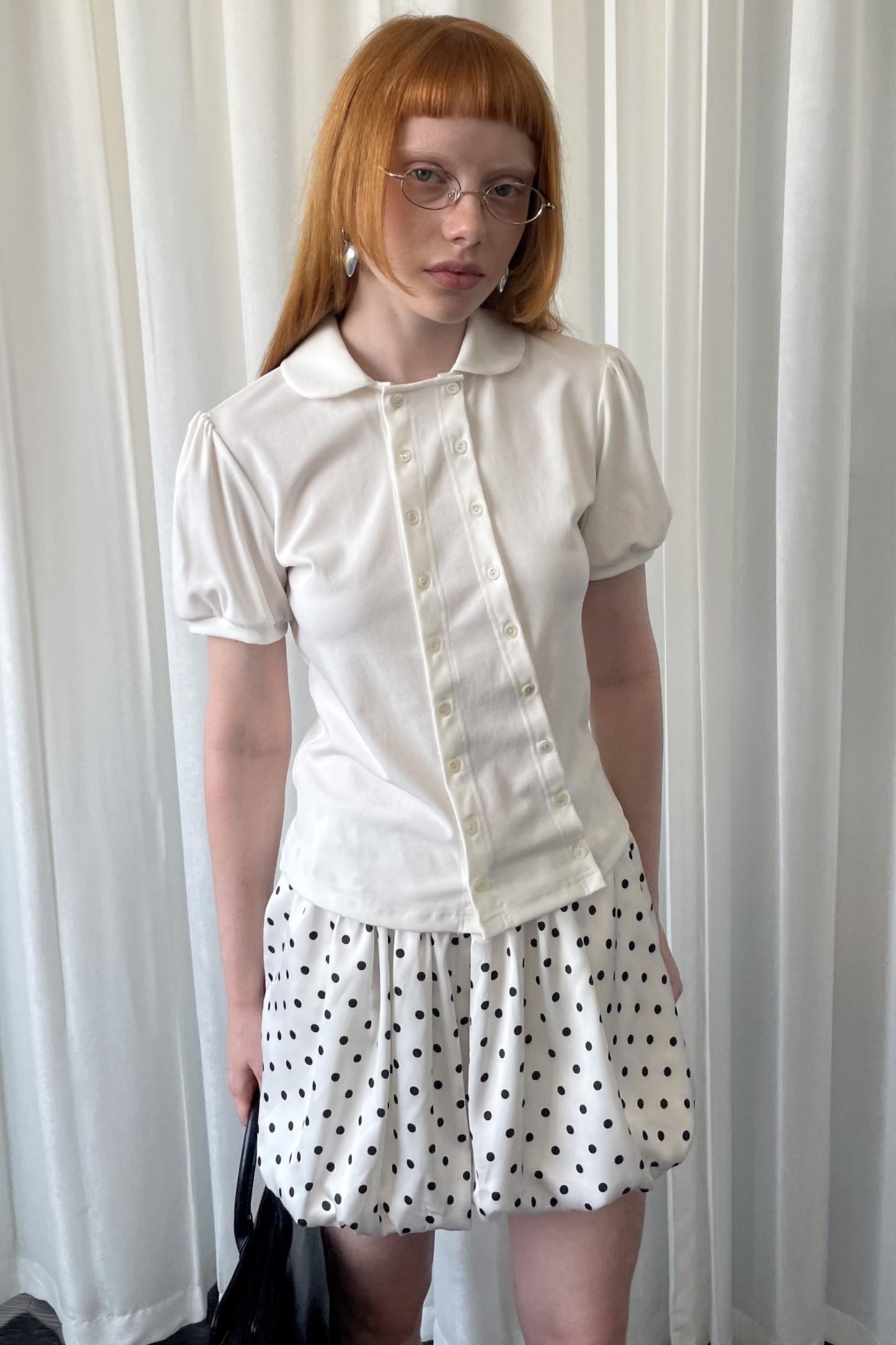 Lantern Sleeve Polo Tee